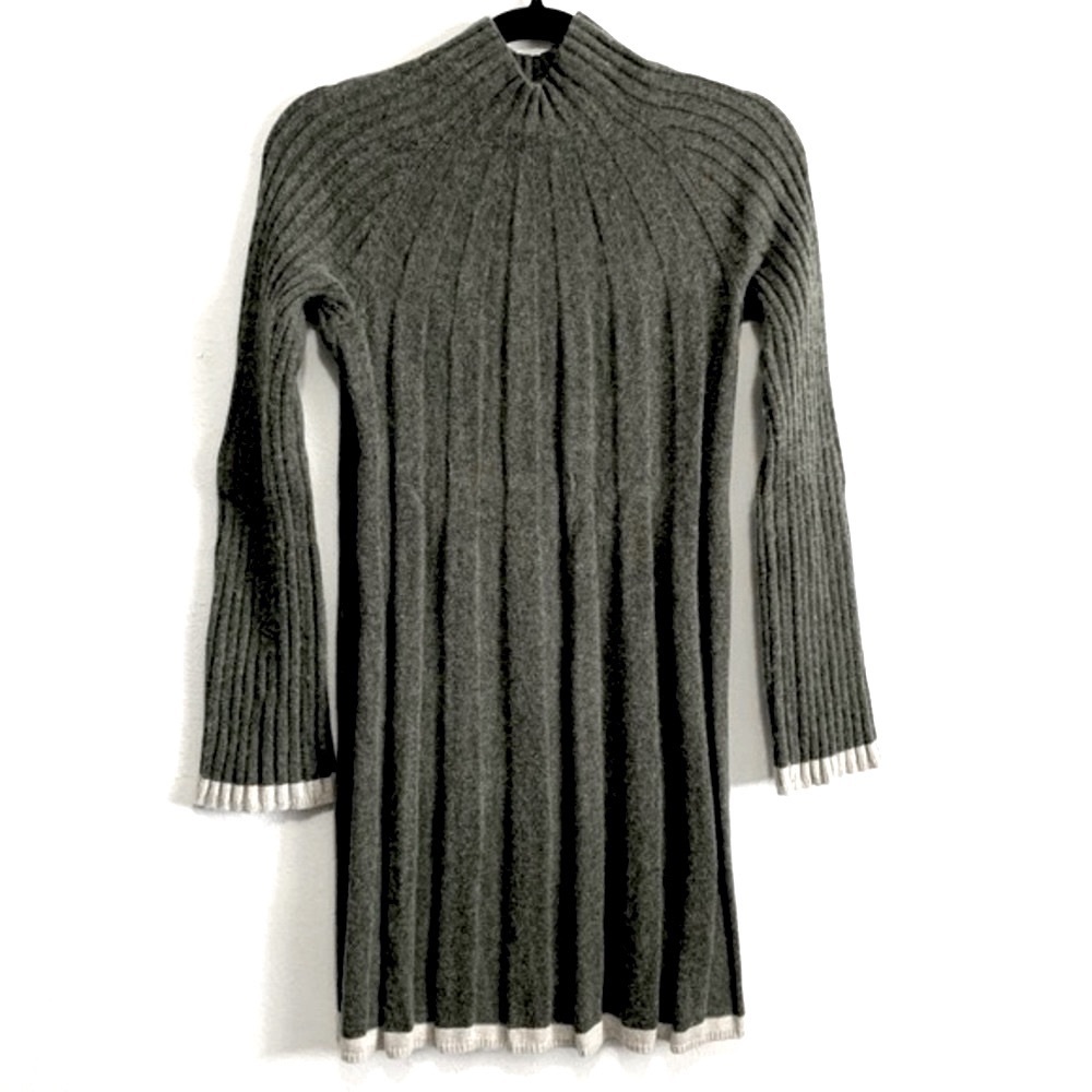 Anthropologie by Anthropologie Arsenau Ribbed Knit Mock Neck Sweater Dress